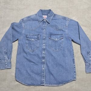 Levis Classic Denim Shirt/Jacket Womens Sz S Long Sleeve Shacket 90's Grunge Y2K
